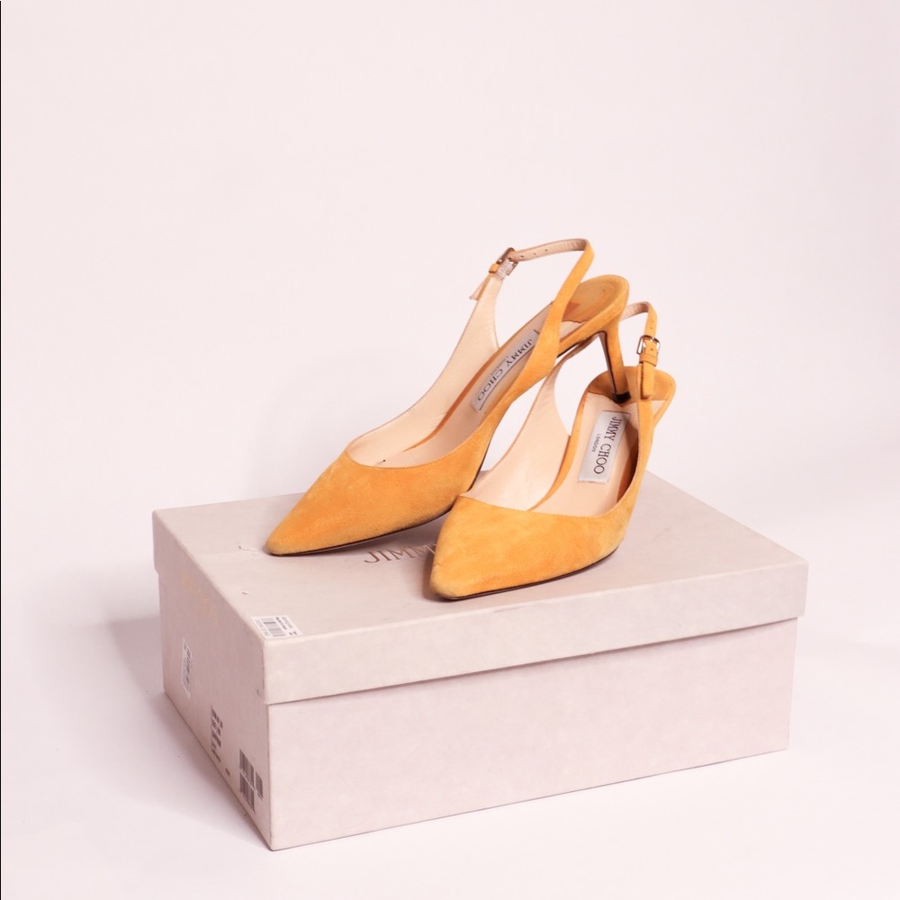 Jimmy Choo Women's Erin 60 Suede Slingback Pumps, worn a couple of times